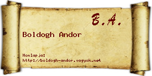 Boldogh Andor névjegykártya